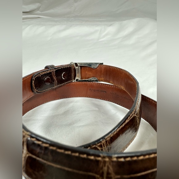RALPH LAUREN American brown alligator  sterling  buckle and belt size 30 unisex - Picture 16 of 16